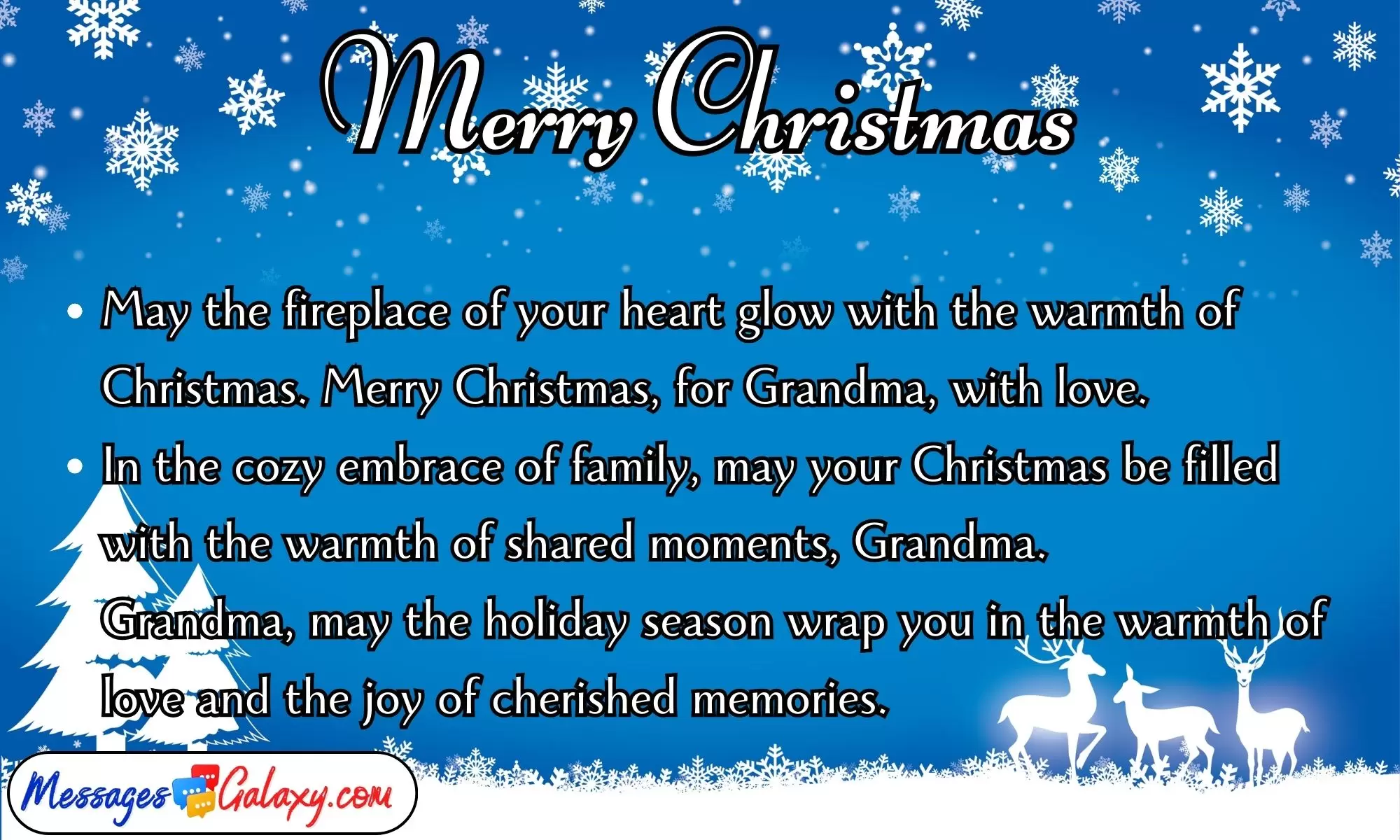 Cute & Respectful Merry Christmas Text Quotes for Grandma