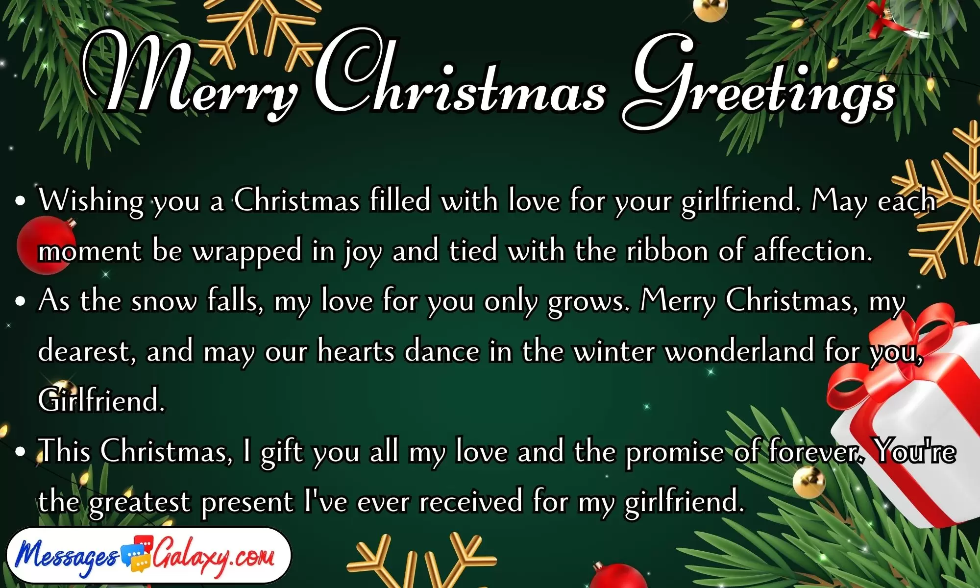 Emotional Merry Christmas Greetings for Girlfriend