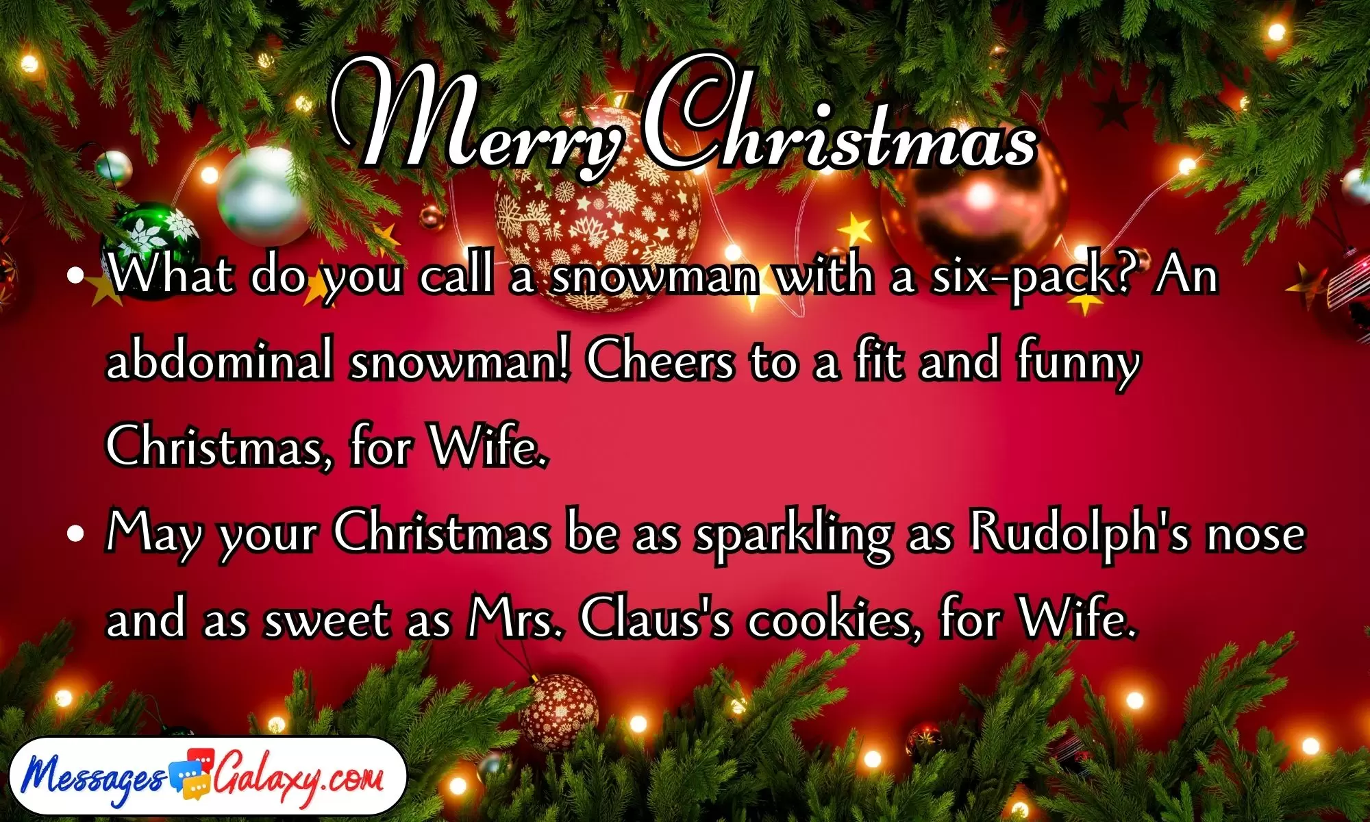 Funny & Humorous Merry Christmas Wishes for Wife