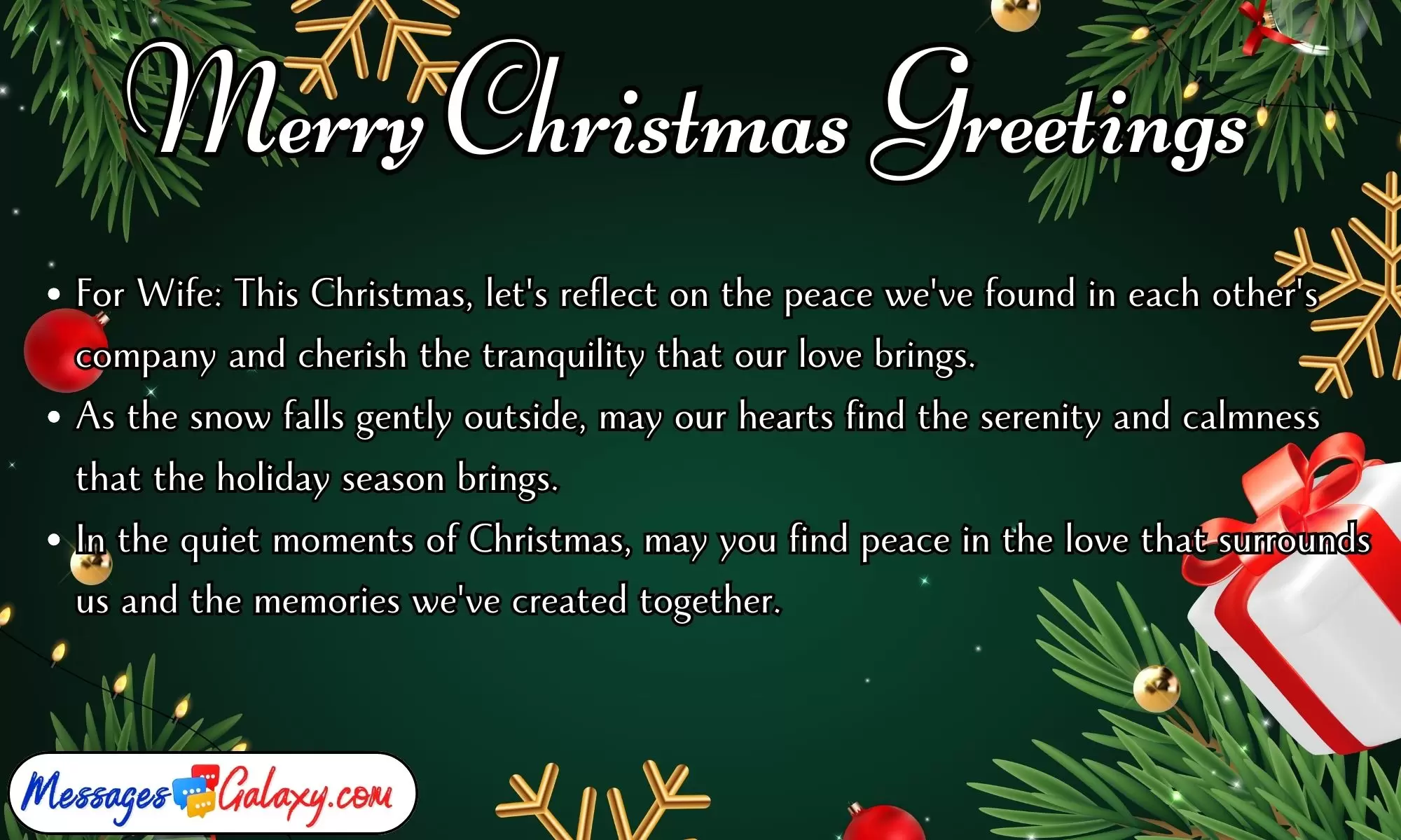 Inspirational Merry Christmas Greetings for Wife