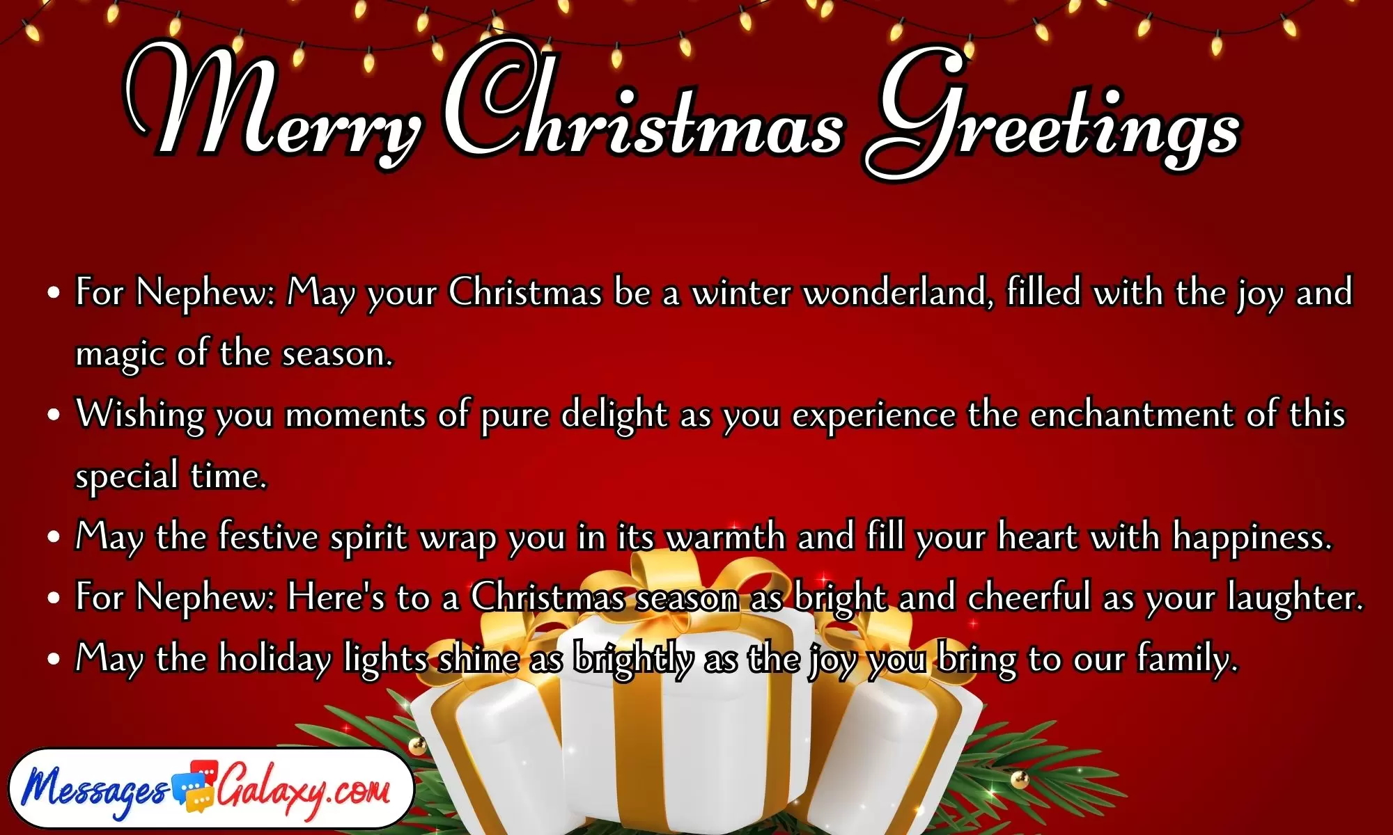 Meaningful Merry Christmas Greetings for Nephew