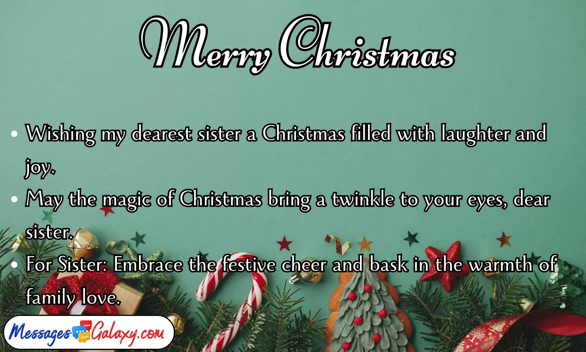 Merry Christmas Greetings For Sister