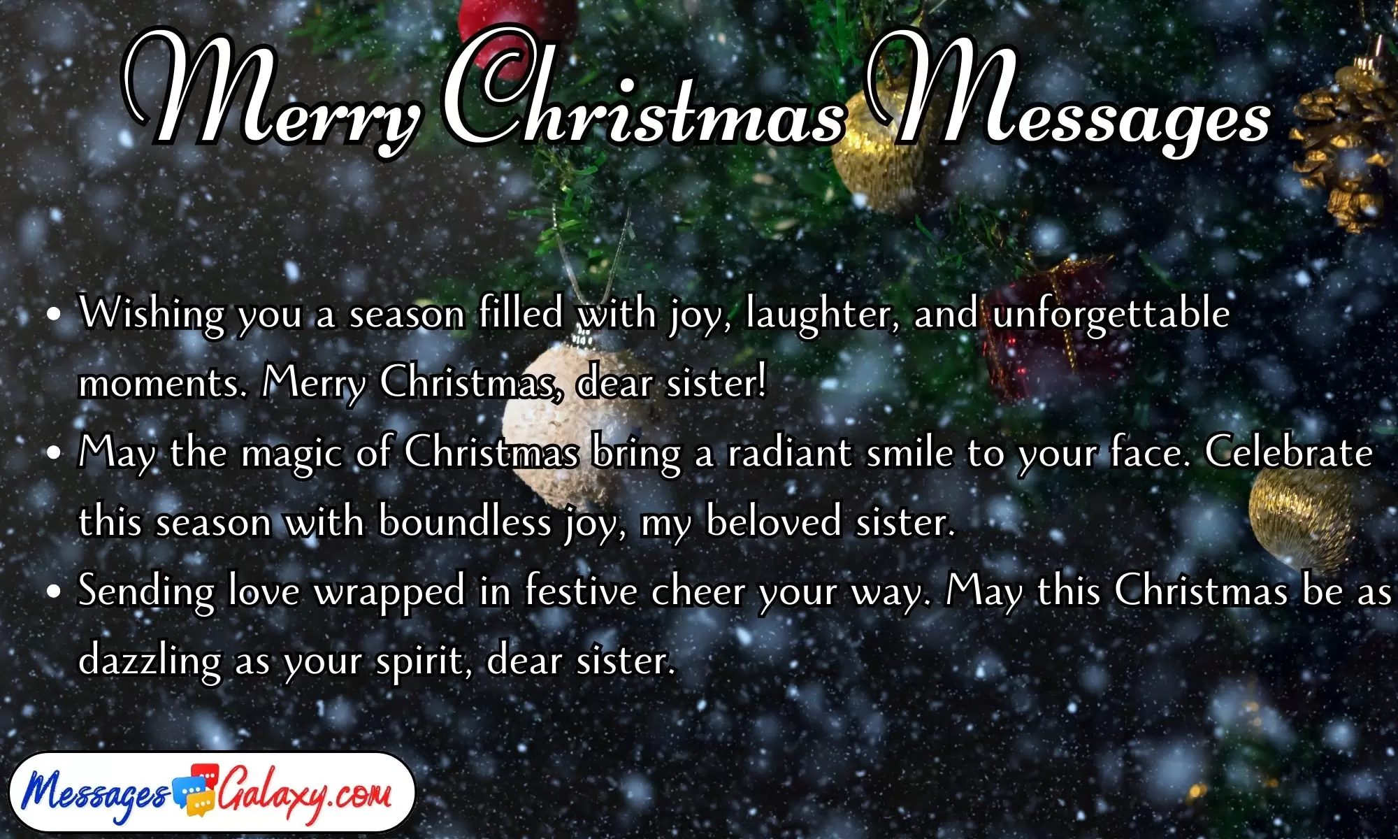 Merry Christmas Messages Text SMS For Sister