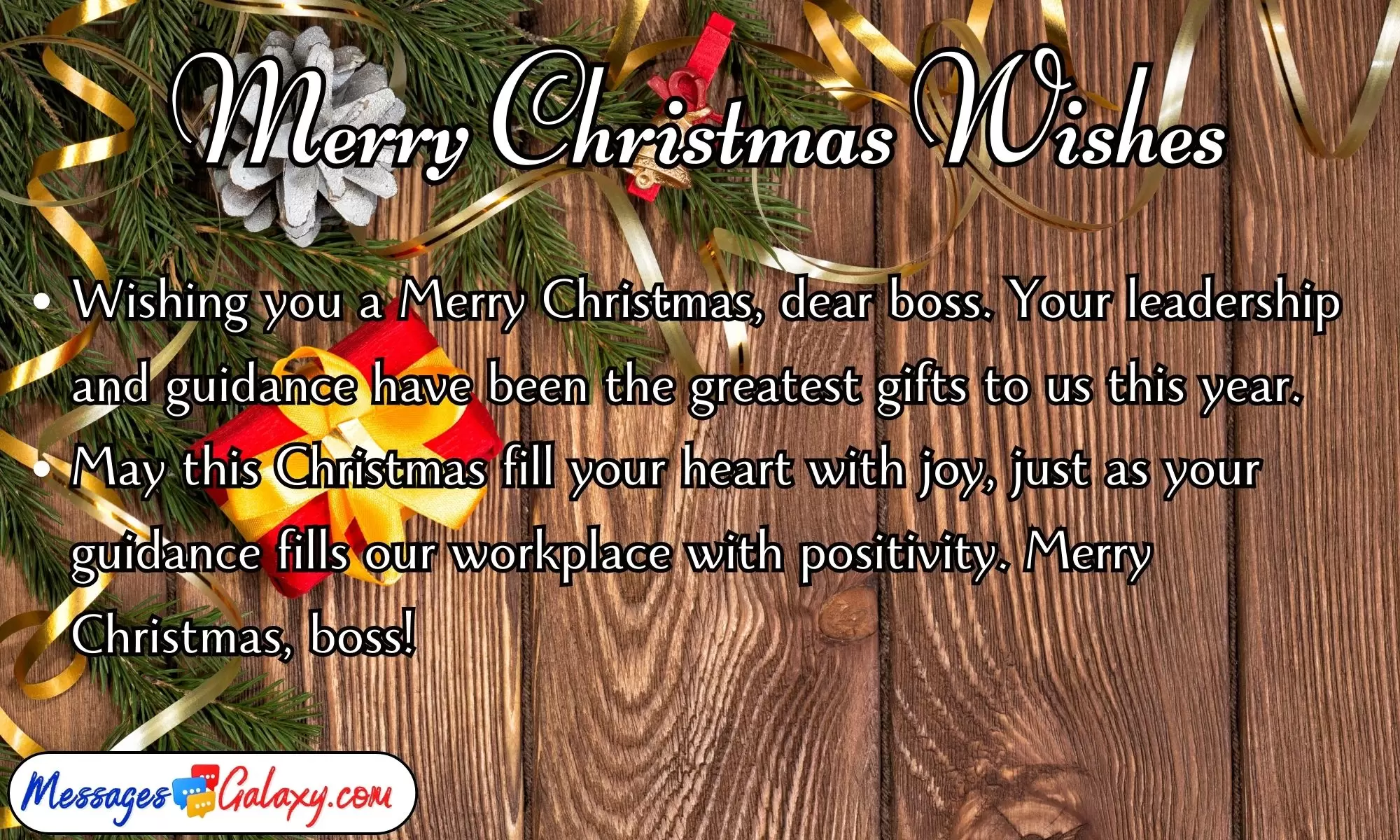 Unique & Sweet Merry Christmas Wishes for Boss