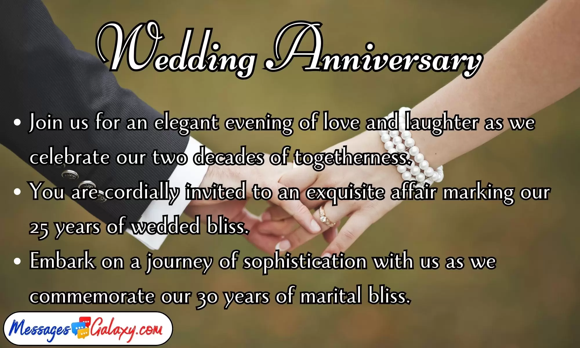 Wedding Anniversary Invitation Messages